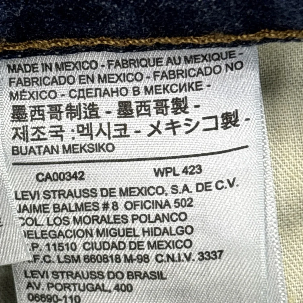 Levis 514 Jeans Mens 31x32 Blue Denim Straight Fit Whiskered Fade Streetwear